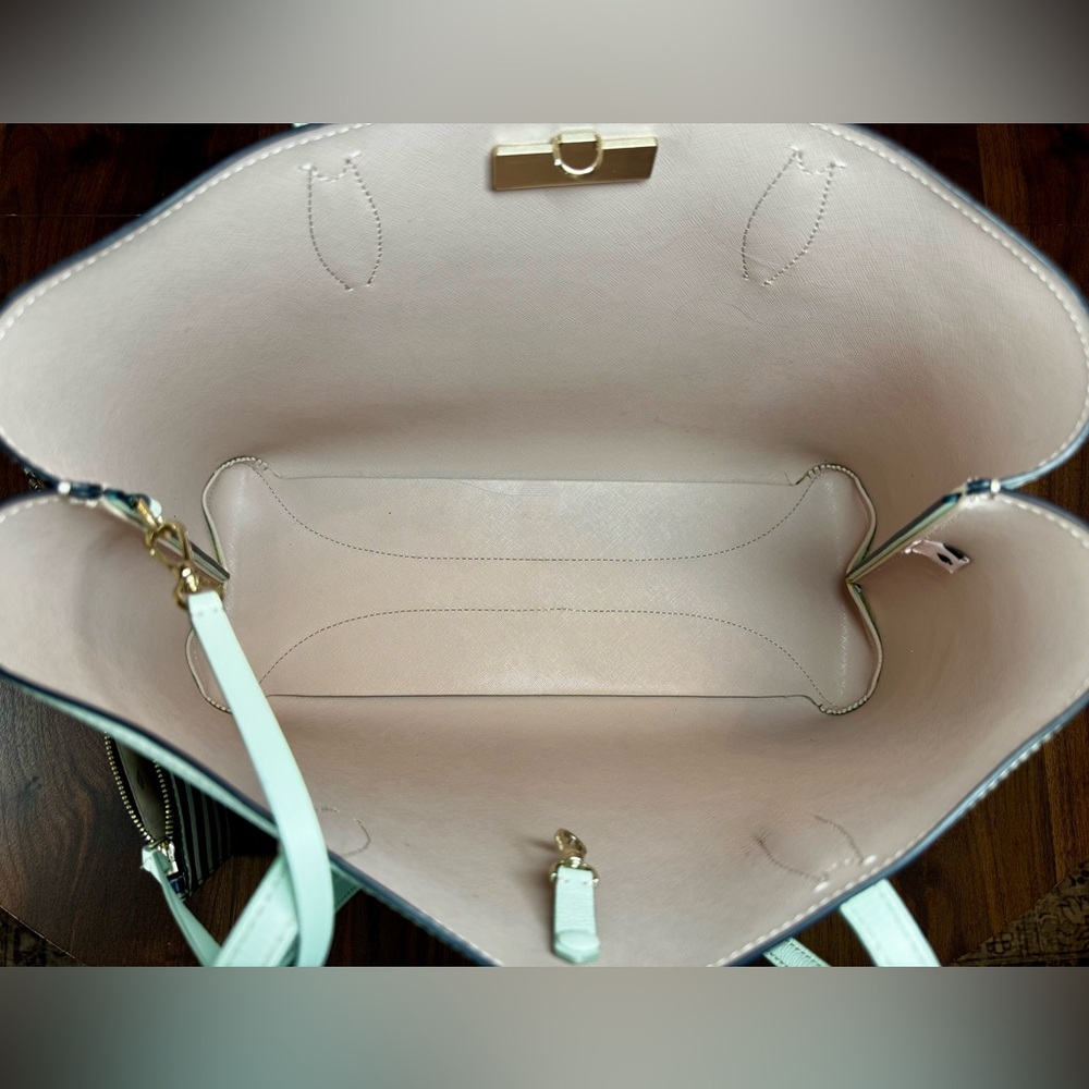 Kate Spade New York All Day Large Tote Bag with Wristlet Pouch in Crystal Blue - Picture 11 of 16